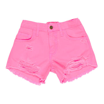 Shorts bambina fluo in cotone