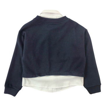 Felpa Girl corta collo camicia +cravatta