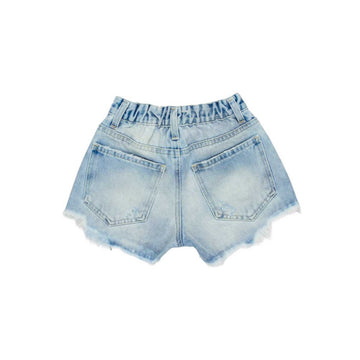 Shorts Bambina con strappo Jeans