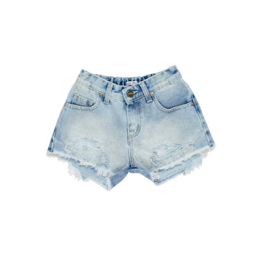Shorts Bambina con strappo Jeans
