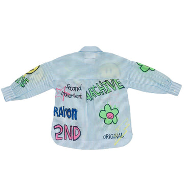 Camicia Girl lunga a righe