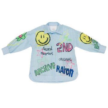 Camicia Girl lunga a righe