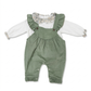 Salopette + blusa neonata in cotone velluto