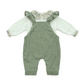 Salopette + blusa neonata in cotone velluto