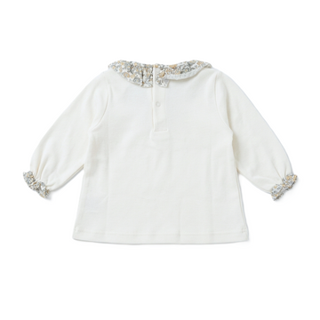 Salopette + blusa neonata in cotone velluto