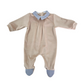 Tutina neonato ciniglia collo celeste
