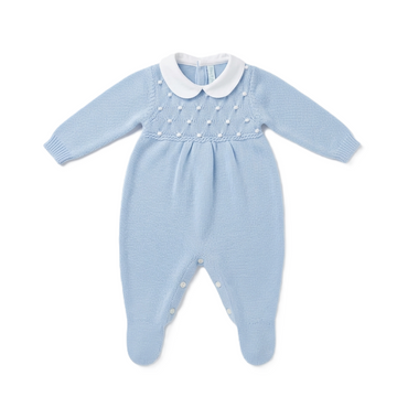 Set Nascita neonato in lana punto smock