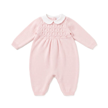 Set Nascita neonata in lana punto smock