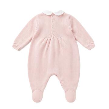 Set Nascita neonata in lana punto smock