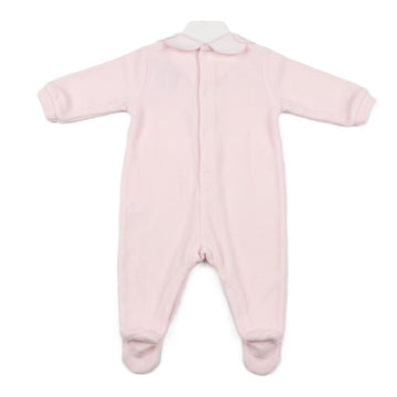 Tutina neonata ciniglia collo ricamo