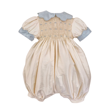 Pagliaccetto punto smock Battesimale in seta