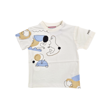 T-shirt Junior in cotone abstract print