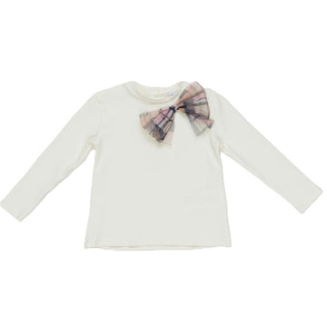 T-shirt manica lunga Bimba con fiocco