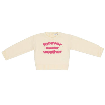 Maglia Bimba con scritta in rilievo Rosa