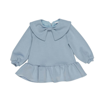 Abito Bambina neoprene over collo fiocco