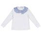 T-shirt Jersey collo volant righe