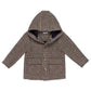 Cappotto baby in pied de poul con cappuccio