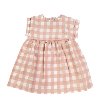 Vestito Bimba in Seersucker a quadri Lalalù