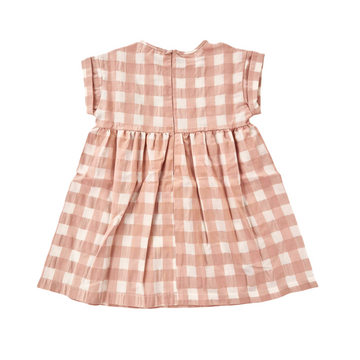 Vestito Bimba in Seersucker a quadri Lalalù