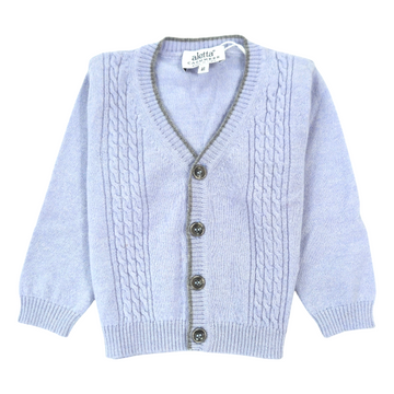 Cardigan bimbo con treccia in lana e cashmere