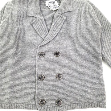 Cardigan bimbo doppio petto lana e cashmere