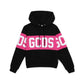 Felpa cappuccio Band Logo Rosa GCDS