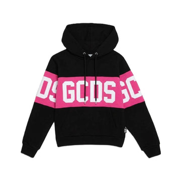 Felpa cappuccio Band Logo Rosa GCDS