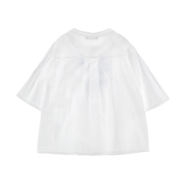 Camicia Bimba in popeline con ricamo