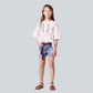Camicia Bimba in popeline con ricamo