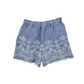 Shorts Bambina stampato con pizzi in lino