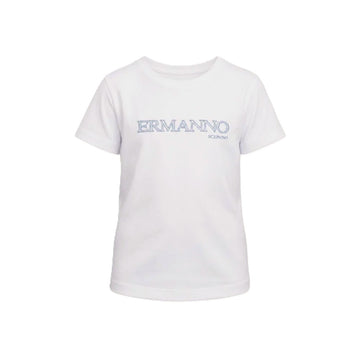 T-shirt Bimba in jersey cotone logo pizzo