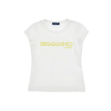 T-shirt Bimba in jersey cotone logo pizzo