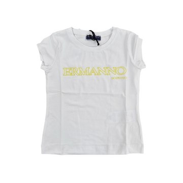 T-shirt Bimba in jersey cotone logo pizzo