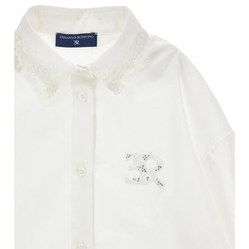 Camicia Bimba con pizzo e logo