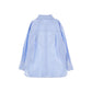 Camicia Bimba a righe con ricamo foliage