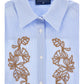 Camicia Bimba a righe con ricamo foliage
