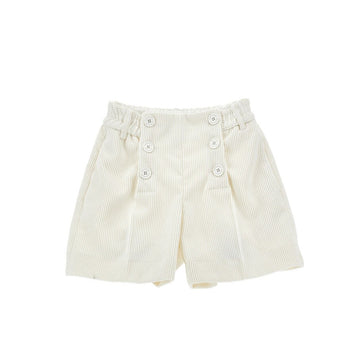 Shorts Bimba a coste con bottoni in velluto
