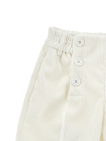 Shorts Bimba a coste con bottoni in velluto