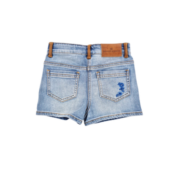 Shorts denim Bimba 5 tasche con ricami