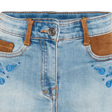 Shorts denim Bimba 5 tasche con ricami