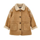 Cappotto effetto Shearling ricami floreali