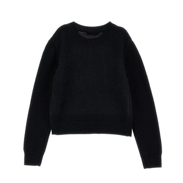 Pullover mix Alpaca con patch logo gioielli
