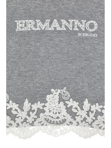 Felpa Bimba logo ricamato e bordo in pizzo