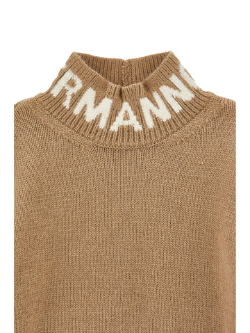 Maglione Bimba con collo alto logato