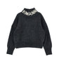 Maglione Bimba con collo alto logato (Grigio)