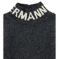 Maglione Bimba con collo alto logato (Grigio)