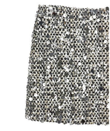 Minigonna Bimba in tweed con paillettes