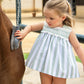 Vestito con mutandina ricamo punto smock
